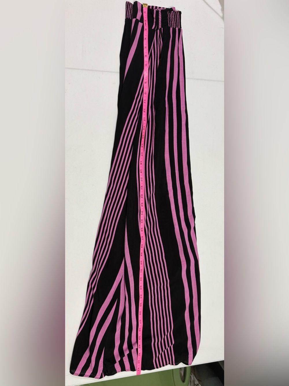 Maaji Pink Black Striped Button Front Maxi Skirt Size Medium - Picture 11 of 11